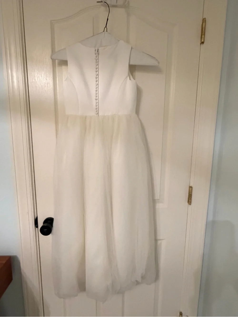 David's Bridal Ivory Girls' Tulle Dress - Picture 3 of 4
